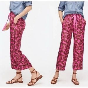 J. Crew Collection silk pant in sleepy lions print EUC Size 6